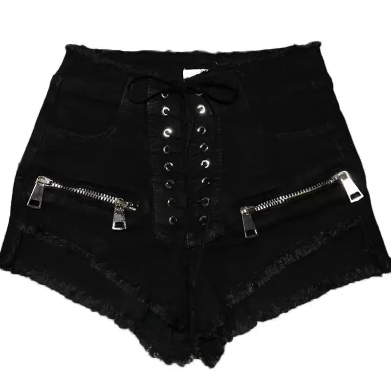 

2019 Summer New Women Fashion Shorts High Waist Lace-up Sexy Short Jeans High Street Skinny Hot Denim Shorts Women Sexy Pant