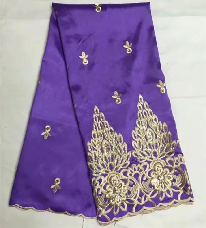 Newest purple Color African George Lace Fabric 5 Yards/lot Super Quality For Woman Dress b-6-2 | Дом и сад