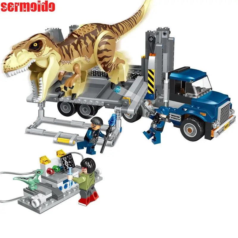 39116 Совместимость с мир Юрского периода T Rex транспорт 75933 ребенок Динозавр Блок Игрушка Строительная игрушка