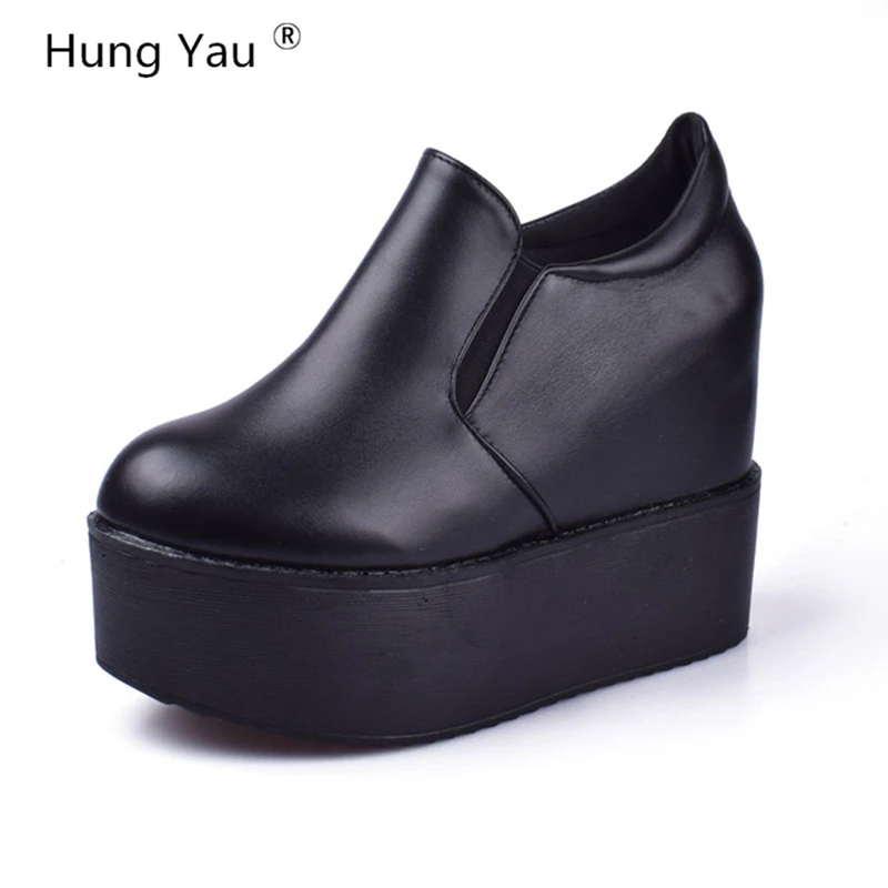 Hung Yau/Женская обувь на толстой подошве платформе из искусственной кожи