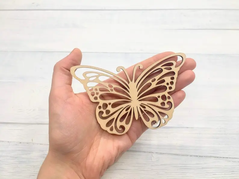 

Craft, Decoration, Decoupage, Craft Supply, Wood Blank Cutout Ornamental butterfly - Unfinished Wood Shape - for Arts, Crafts.