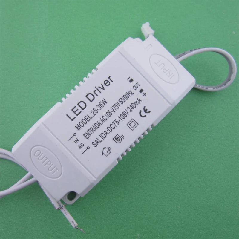 

5pcs External LED Driver lighting transformer 8-25W/25-36W Input AC180-265V for LED Ceiling Panel Light Rectangle Plastic Cover