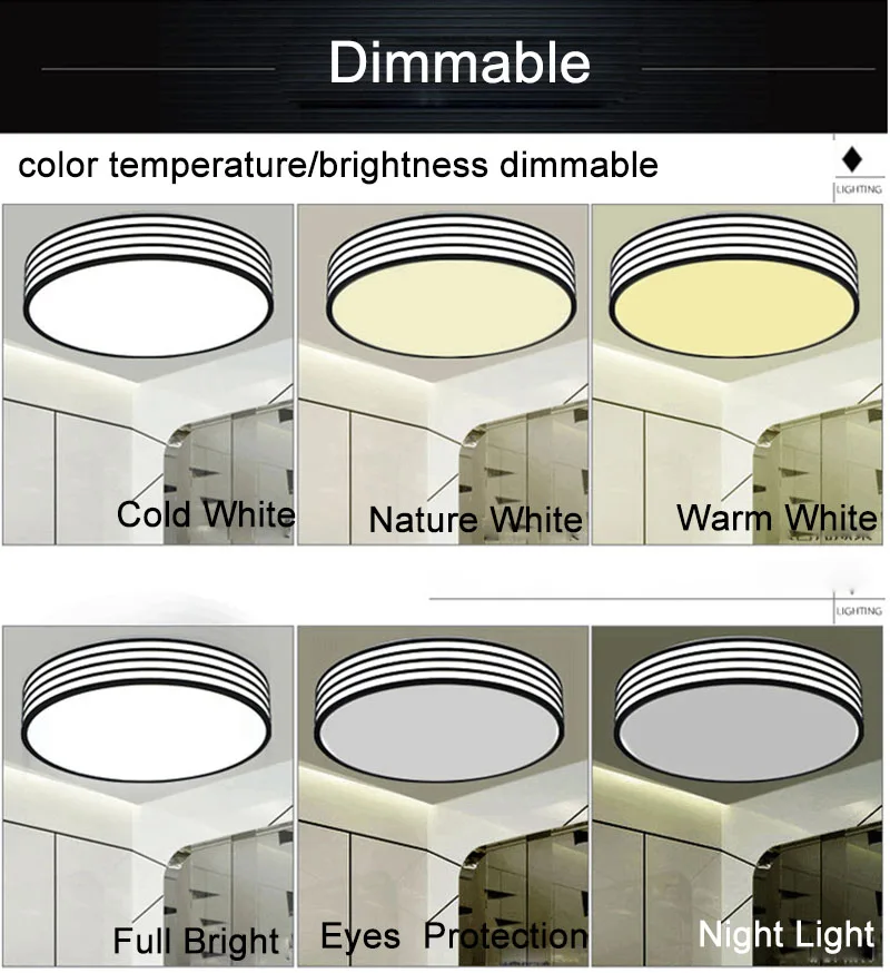 Современный светодиодный фонарь затемнения светодиодный потолочный светильник Настенный светодиодный потолочный светильник 24 Вт 36 Вт для Офис Гостиная Спальня кухня столовая комната