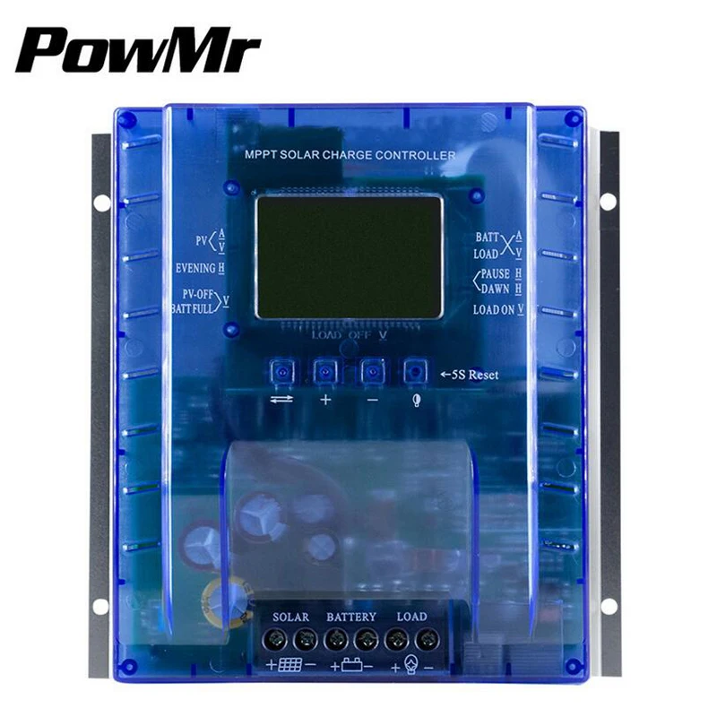

PowMr MPPT Solar Charger Controller 60A 40A 12V 24V LCD Battery Charger High Efficiency All Value On One Screen Solar Regulator