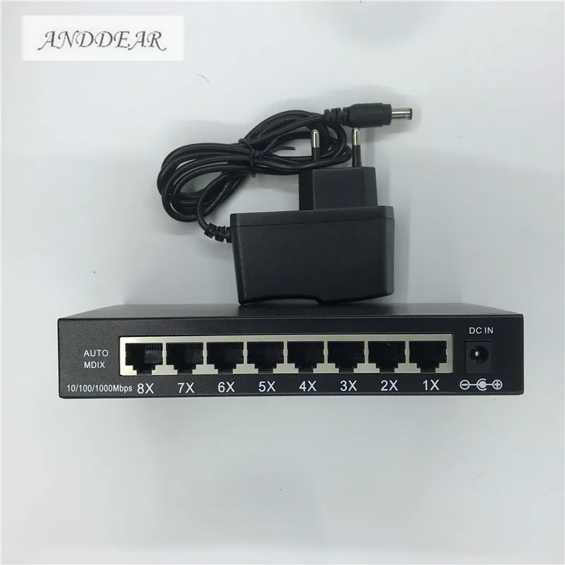 OEM Nieuwe модель 8 портовый металлический корпус гигабитный коммутатор для рабочего