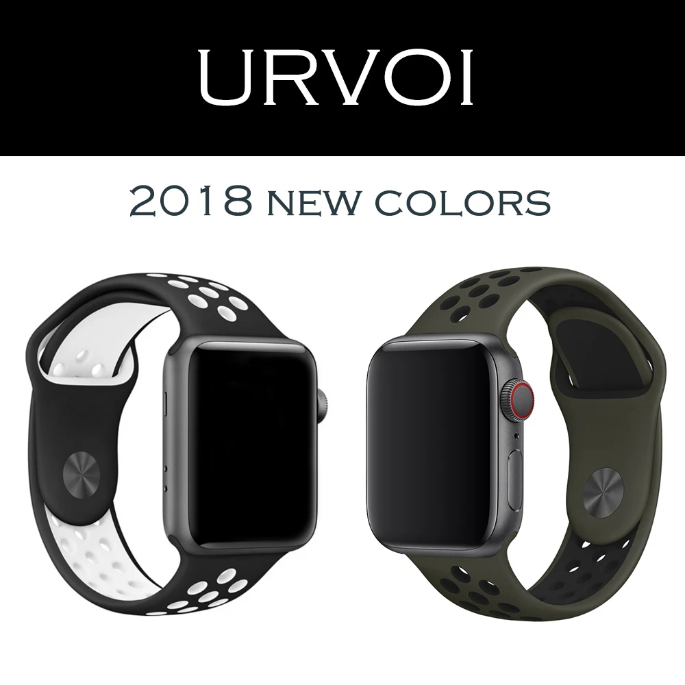 Ремешок URVOI для NIKE + apple watch series 5 4 3 2 1 силиконовый ремешок iWatch светильник гибкий