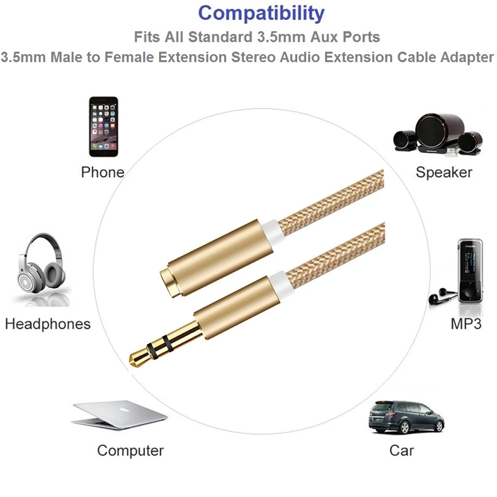 Jack 3.5mm Audio Extension Cable (4)