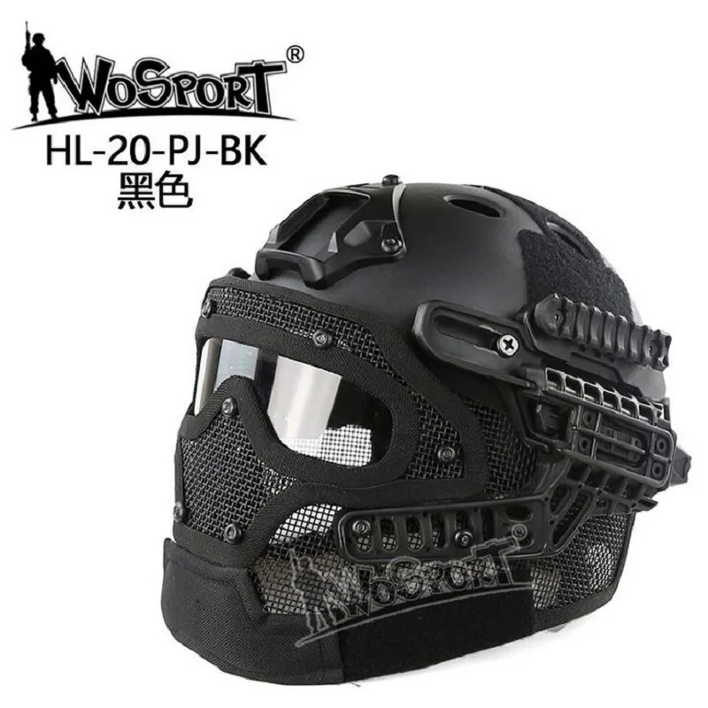 

Outdoor Tactical Helmet PJ G4 System Full face With Protective Goggle and Mesh Face Face guard Airsoft for Military CS Ga