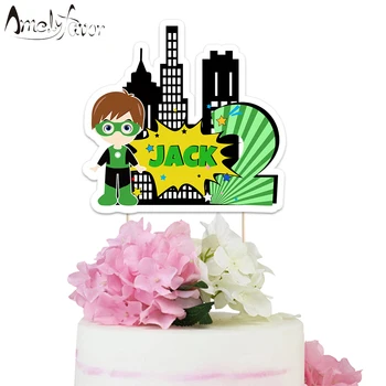 

Green Lantern Cake Topper SuperHero Theme Paper Hero Topper Party Supplies Birthday Party Decoration Baby Shower Custom-Made