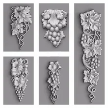 3d STL модель для ЧПУ гравер резной станок рельеф Artcam Aspire "5 шт. виноградный Декор набор" ЧПУ напильники T0001