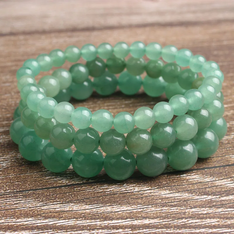 

LanLi 4-12mm Fashion natural Jewelry green aventurine beads bracelet be fit for men and women Accessories and amulets
