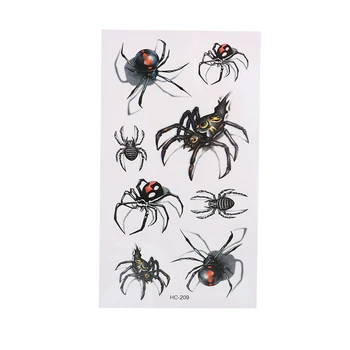 

5PCS Sexy Black Spider Temporary Tattoo Body Art Flash Tattoo Stickers 19*9cm Waterproof Tatoo Home Decor Wall Sticker