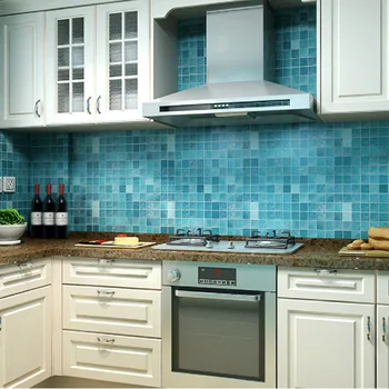 

Funlife 45cm Width Mosaic 5 Colors Aluminum Foil Self-adhensive Anti Oil Wallpaper for Kitchen High Temperature resistant wp1021
