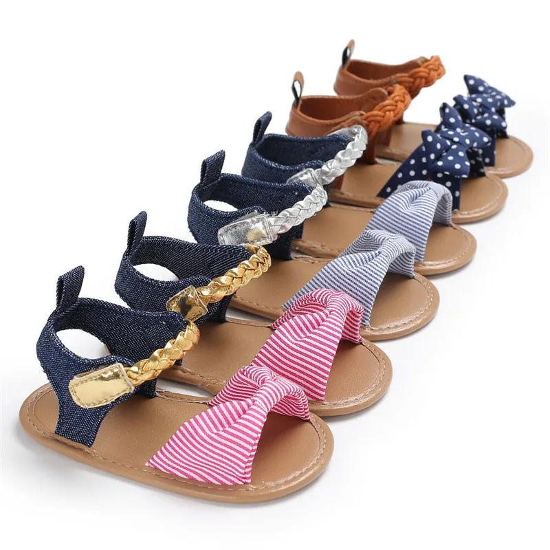 

Emmababy 2019 Hot Sale Summer Shoes Baby Girl Sandals Shoes Lace Danims Plaid Canvas Fashion Flat With Shoes Streetwear Party