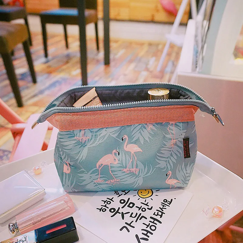 

IUX Travel Portable Organizer Bag Retro Flowers Waterproof Makeup Make Up Wash Organizer Zipper Storage Pouch Travel Handbag
