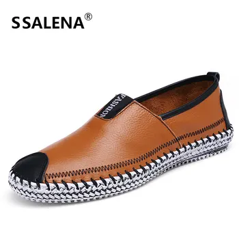 

Men Outdoor Handmade Sewing Casual Shoes Male Leather Non-Slip Footwear Shoes Men Comfortable Slip On Flat Shoes AA51978