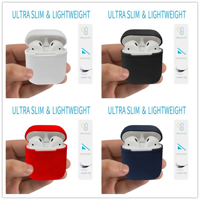 

For Apple Airpods Silicone Case Protective Cover Pouch Anti-Lost Protector Sleeve case Funda Coque for air pods Accessories etui