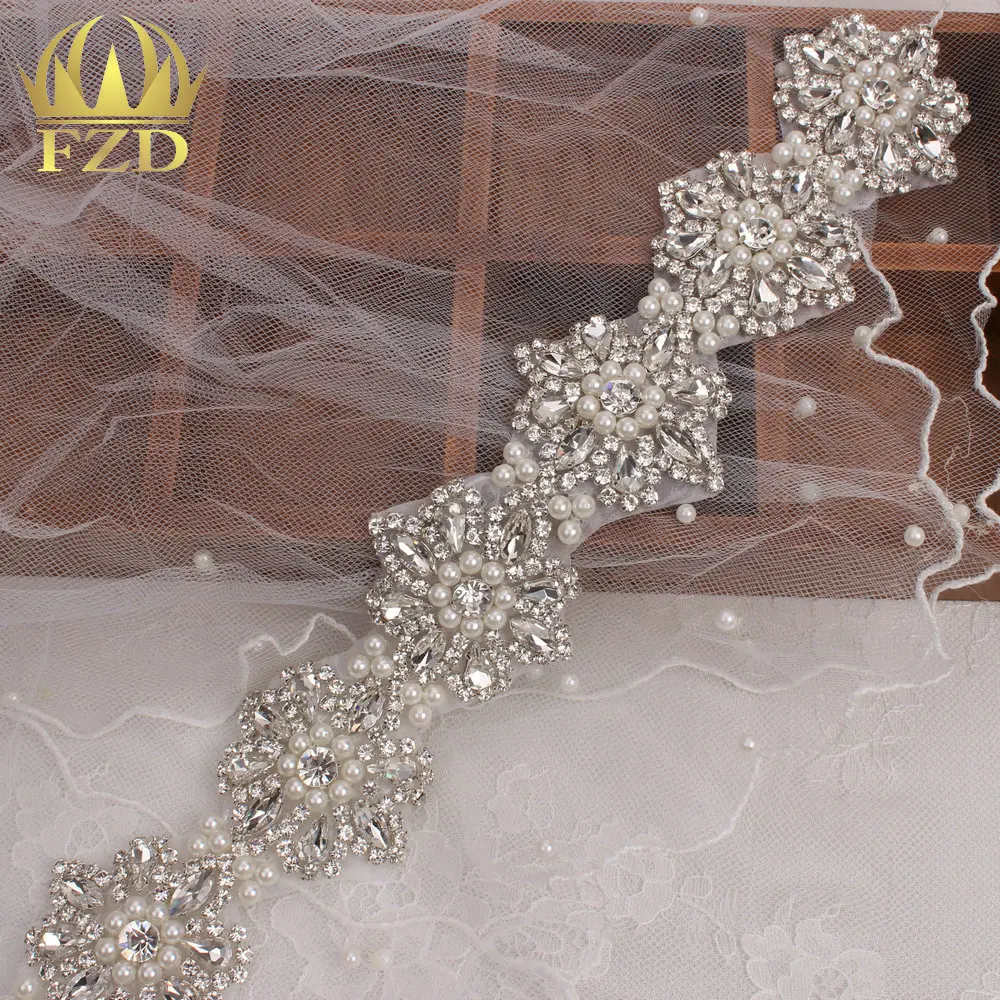 (30pieces) Wholesale Handmade Iron on Sewing Crystal Bead Crystal Pearl