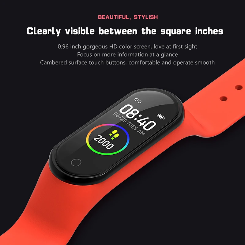 

Smart Band M4 Smartband Smart Wristband Blood Pressure Heart rate Watch Health Fitness Sport Smart Bracelet Men PK M3 miband 3 4