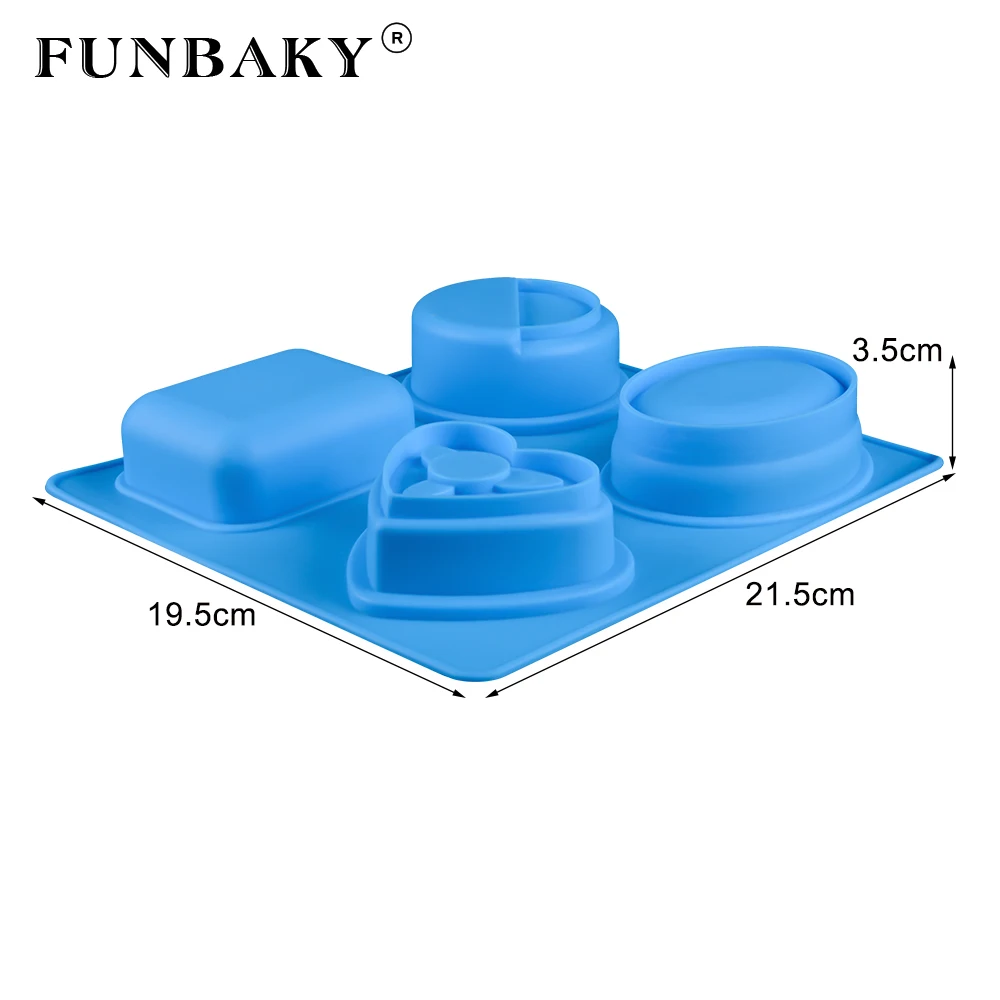 FUNBAKY 3D круглые силиконовые формы в форме сердца инструменты для украшения торта