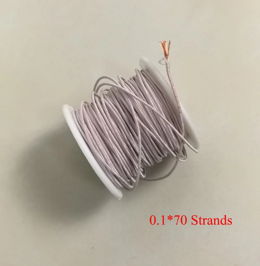 

0.1mm*70 Strands Polyurethane Enameled Copper Wire Multi-strand Litz wire Yarn wrap wire, Length about 30 meters/lot