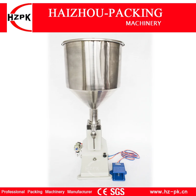 HZPK Manual Pnetumatic Paste Liquid Filling Machine For Cream Ketchup 304 Stainless Steel Small Packing Machinery 5-60ml A02