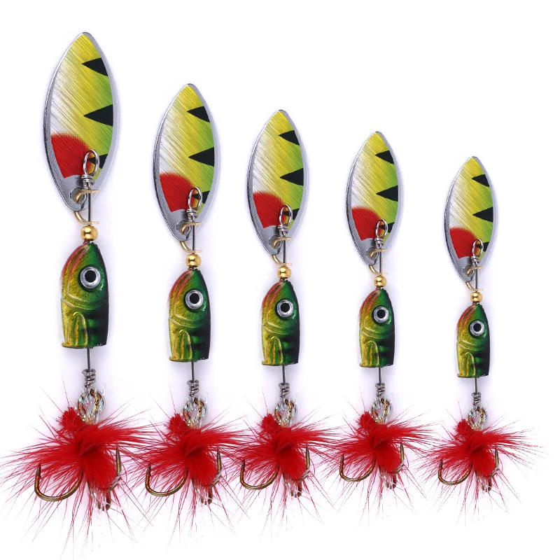 Winter Spring Fishing 45mm Spinner Spoon Metal Lure with 3D Eyes