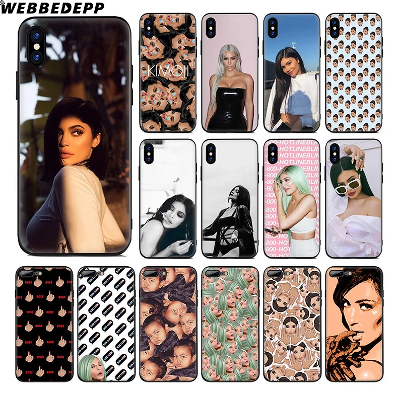 

WEBBEDEPP Kylie Jenner kim kardashian Soft Silicone Case for Apple iPhone Xr Xs Max X or 10 8 7 6 6S Plus 5 5S SE Phone Case