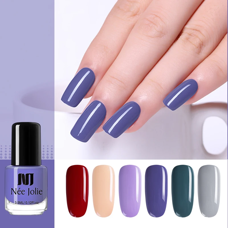 

NEE JOLIE Nail Polish Fast Dry Coffee Gray Red Series Nail Varnich Polish Pure Colorful Nail Art Polish Decoration