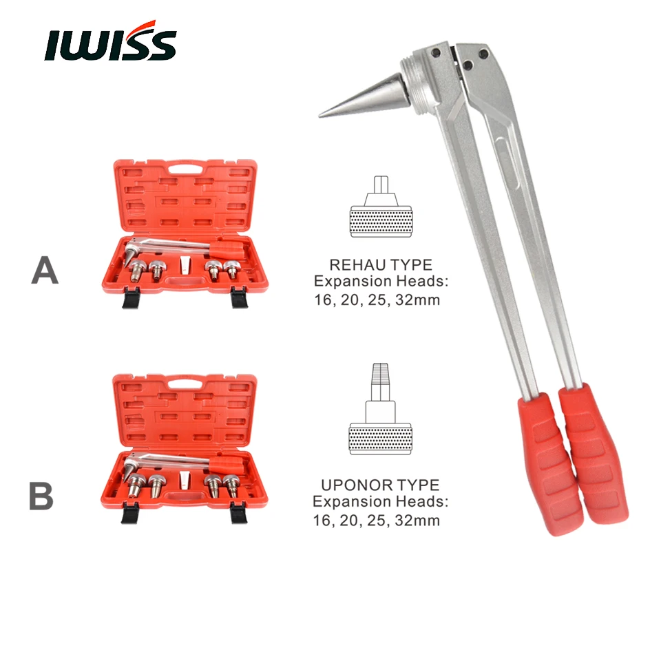 IWISS PEX Pipe Tube Expander PE 1232 with Wire Cutting Expander Head 16