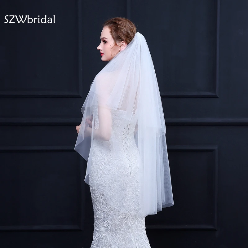 New Arrival White Ivory Bridal veil 2021 Cheap Wedding accessories velo voile mariage Accesorios mujer wedding | Свадьбы и торжества