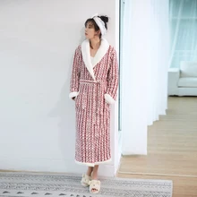 Для влюбленных размера плюс, зимний фланелевый Халат, удлиненный теплый халат для мужчин и женщин, плотное зимнее кимоно, банные халаты, мужской халат, халаты