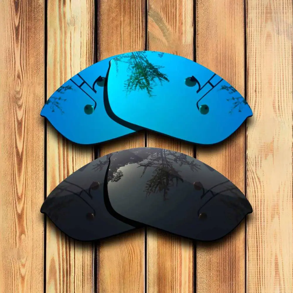 Blue Mirrored -Black 2 пары точно вырезанные поляризованные Сменные линзы для полукуртки 2,0 солнцезащитных очков-много цветов - Цвет линз: Blue Mirrored -Black