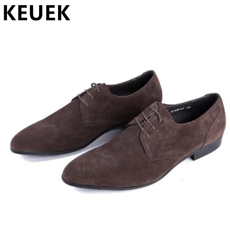 Classic Men Flats Genuine leather Pointed Toe Dress shoes Male Wedding shoes Lace Up Casual leather shoes Loafers Oxfords 202