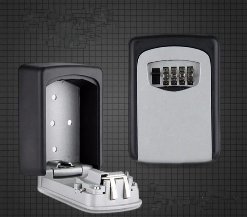 Ящик для хранения ключей Открытый сейфа ключ 4 цифры настенный Комбинации пароль крючок ключи Коробки