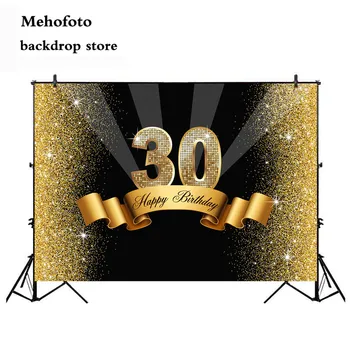 

MEHOFOTO 30th Happy Birthday Photo Background Silver 7x5ft Vinyl 40th Birthday Party Banner, Party Decoration Supplies 180
