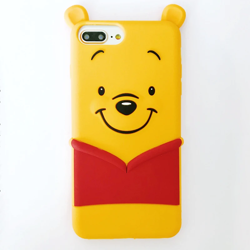 3D Cartoon Winnie Bear Soft Silicone Case For iphone X Xs 7 8 6 6s Plus Lovely Anti knock Rubber Phone Cover Coque |