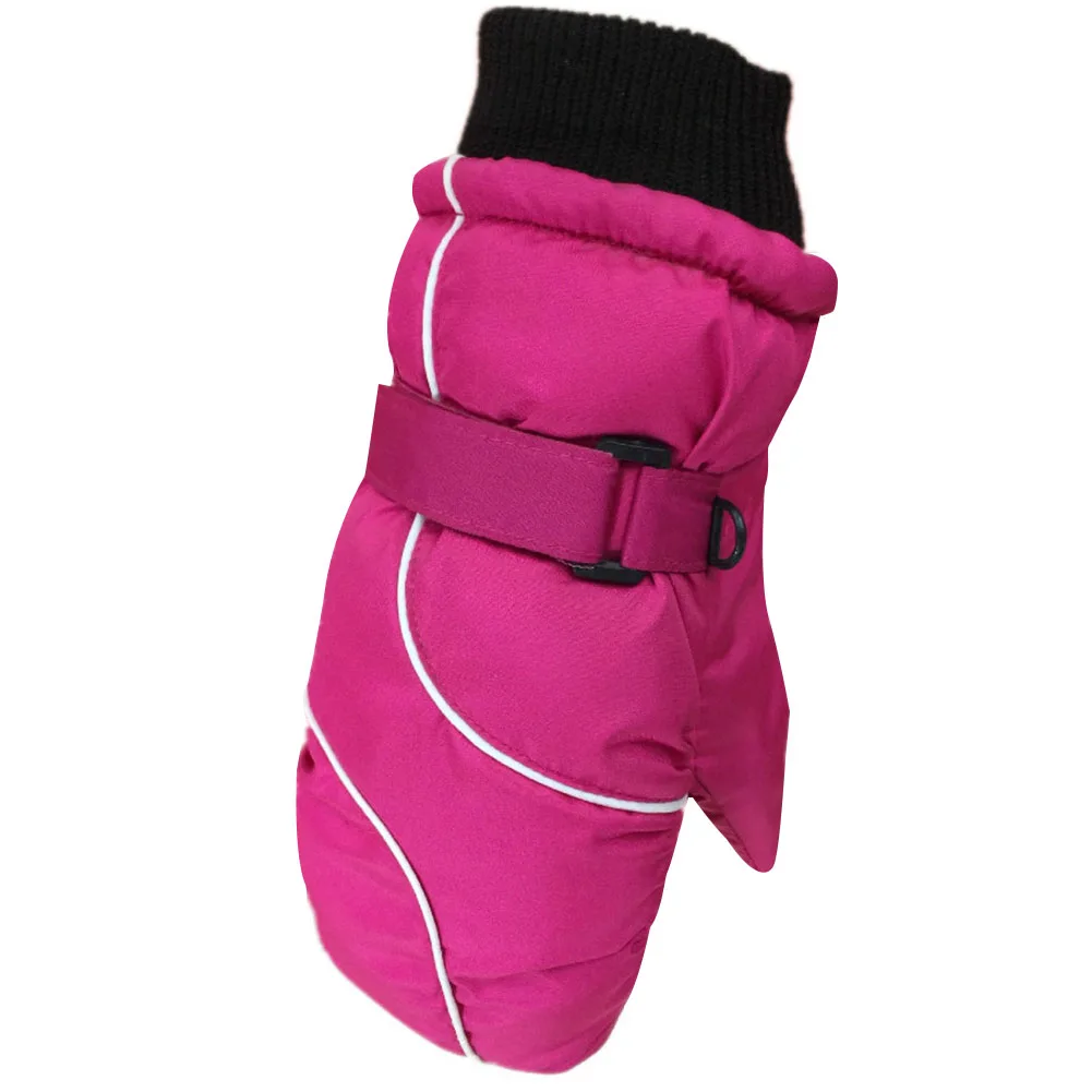 1 пара, Детские утепленные перчатки для катания на лыжах, теплые лыжные перчатки, водонепроницаемые, ветрозащитные, уличные перчатки для детей
