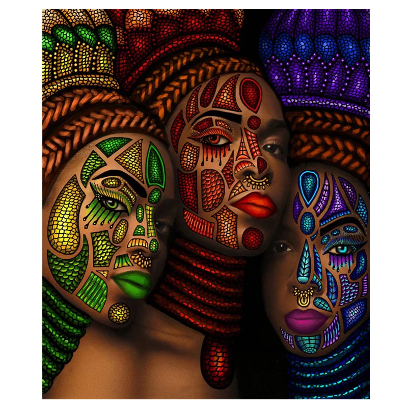 

5D Diamond Painting African woman Home Decor Needlework Crafts Gift DIY Diamond Mosaic Embroidery Full Square Painting JS2931