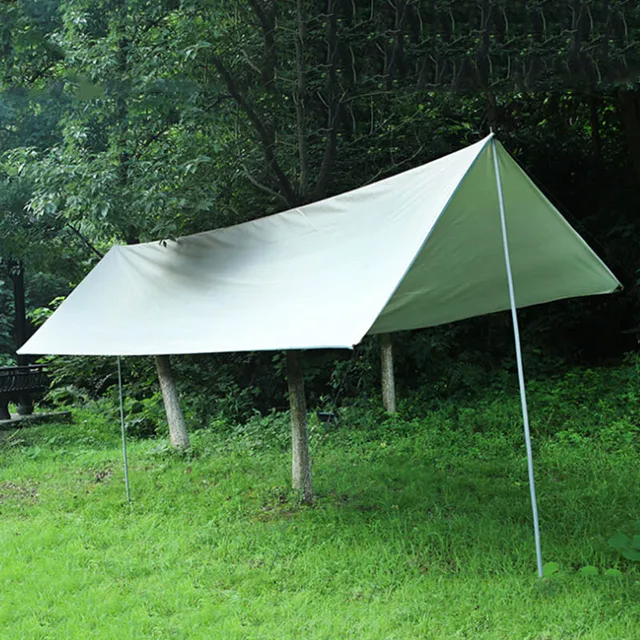 Best Offers Outdoor Camping Waterproof Beach Tent Silver Khaki Coating Pergola Ultralight Tarp Survival Sun Shelter Shade Awning For Outdoo