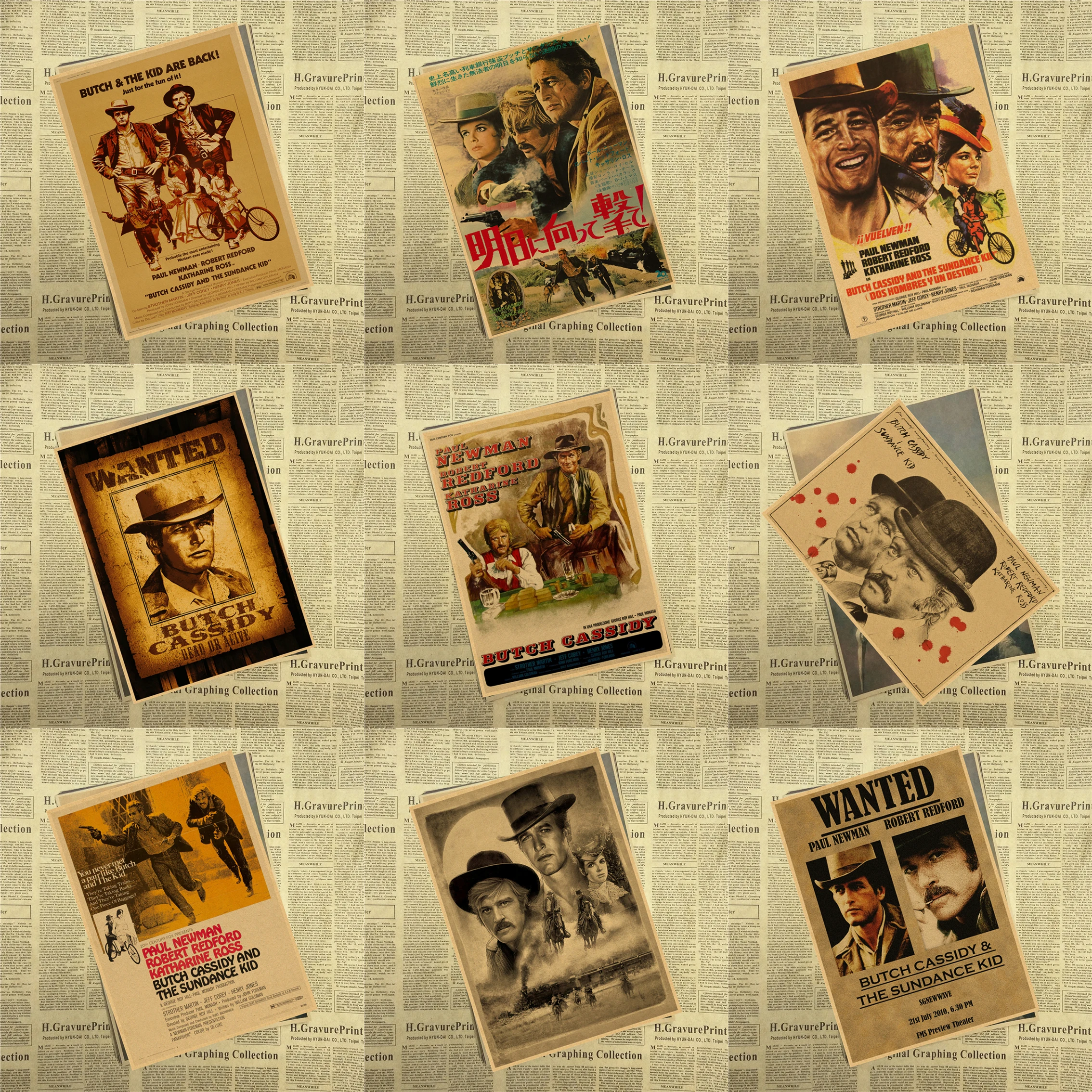 Butch Cassidy and the Sundance постер для спальни Ретро ТВ гостиная декоративная роспись бар