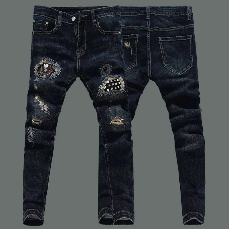

2019 spring and summer new casual fashion jeans men's self-cultivation trend stretch large size comfortable outdoor trousers