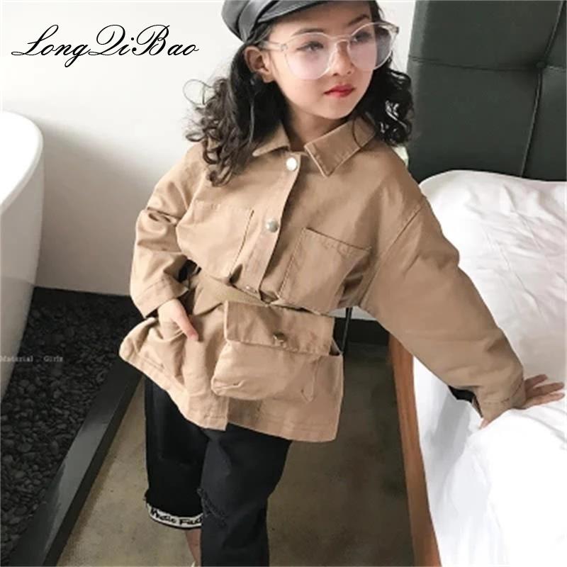 

Girls windbreaker 2018 autumn new style big children's children's fashion jacket Korean version of the tide to send pockets