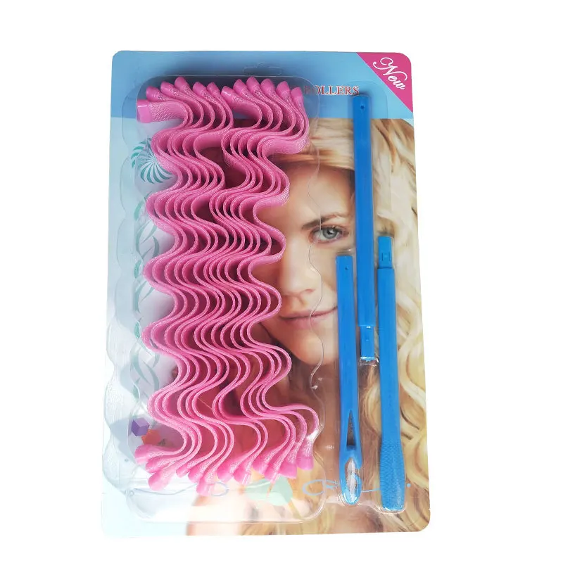Wholesale hair curlers rollers 45cm water ripple hair curler modelador de cachos para cabelo egg roll plastic DIY curly hair Wholesale hair curlers rollers 45cm water ripple hair curler modelador de cachos para cabelo egg roll plastic DIY curly hair