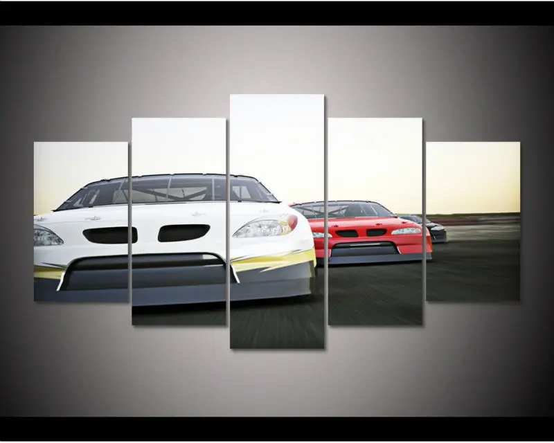 HD Print 5 pcs automobile race canvas wall art painting modern Home