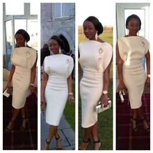 Robe de soriee Neue Abiballkleider Mit Rüschen 2017 Elegante Scoop Afrikanische Prom Cocktailkleider Abend-parteikleid Kleider