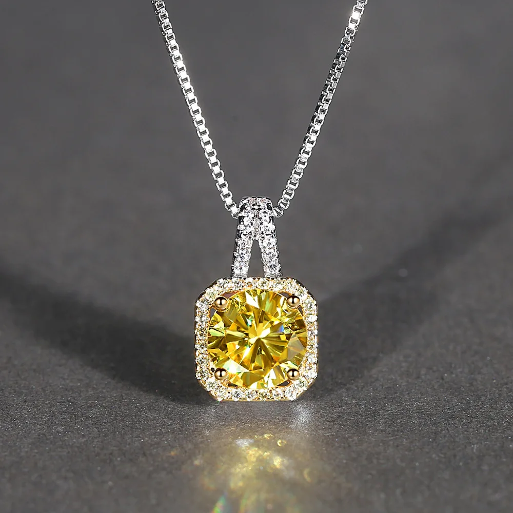 CC ожерелье s подвески для женщин кубический цирконий желтый квадратный камень трендовые ювелирные изделия свадебное обручальное ожерелье CCN501