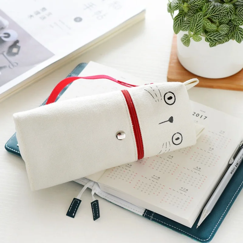 1 шт. креативная Сумка-карандаш Kawaii, тканевая сумка Cat Emotion, новинка, сумка на молнии, чехол для карандашей, стационарный, для школы, случайный размер