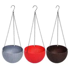 Lovely Convenient Rattan Handmade Macrame Flower Basket Half Round Flowerpot Basket Plastic Durable For Garden Outdoor Plant Lovely Convenient Rattan Handmade Macrame Flower Basket Half Round Flowerpot Basket Plastic Durable For Garden Outdoor Plant
