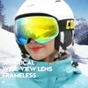 Frameless Anti-Fog Ski Goggles Night Lens Box Set 100% UV400 Protection Ski Snowboard Anti-Slip Strap Snow Goggles for Men Women 5